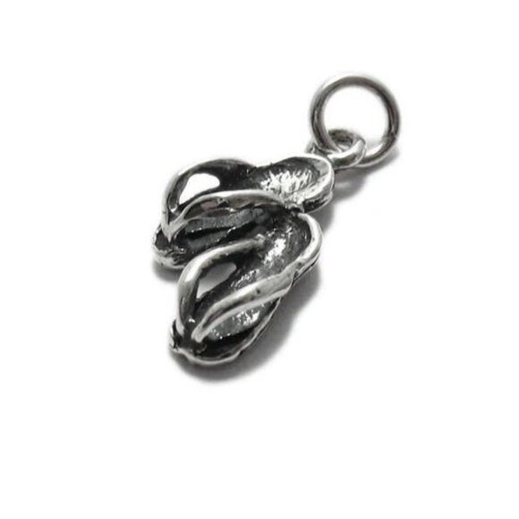 FLIP FLOPS CHARM. STERLING SILVER - Picture 1 of 2